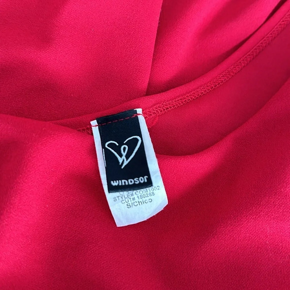NWT Windsor Red One Shoulder Dress Sz SM - Picture 5 of 6